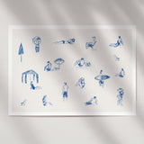 Blue Beach People (Landscape)