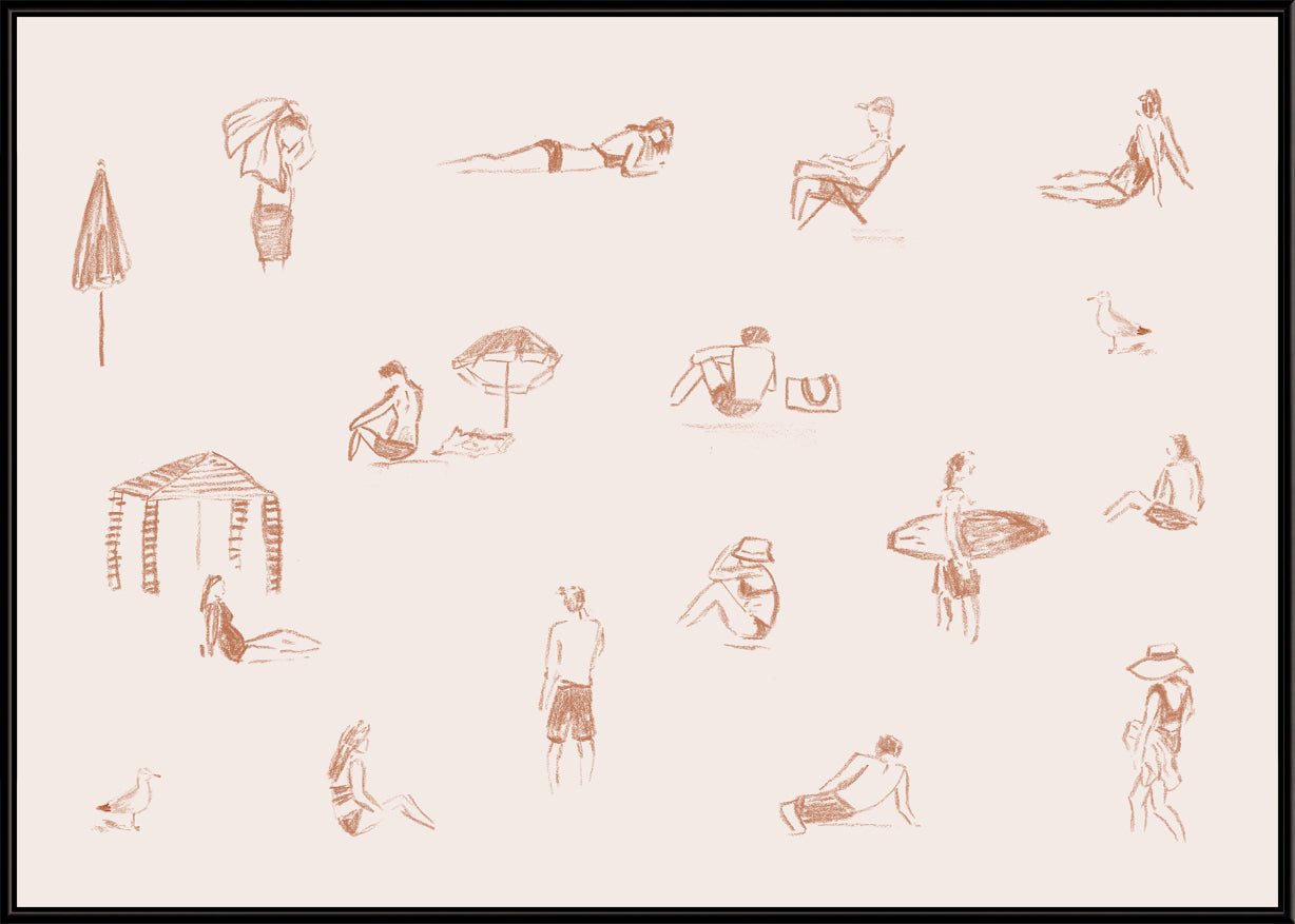Blush Beach People (Landscape)