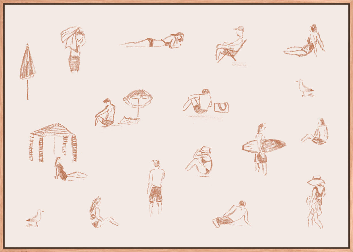 Blush Beach People (Landscape)