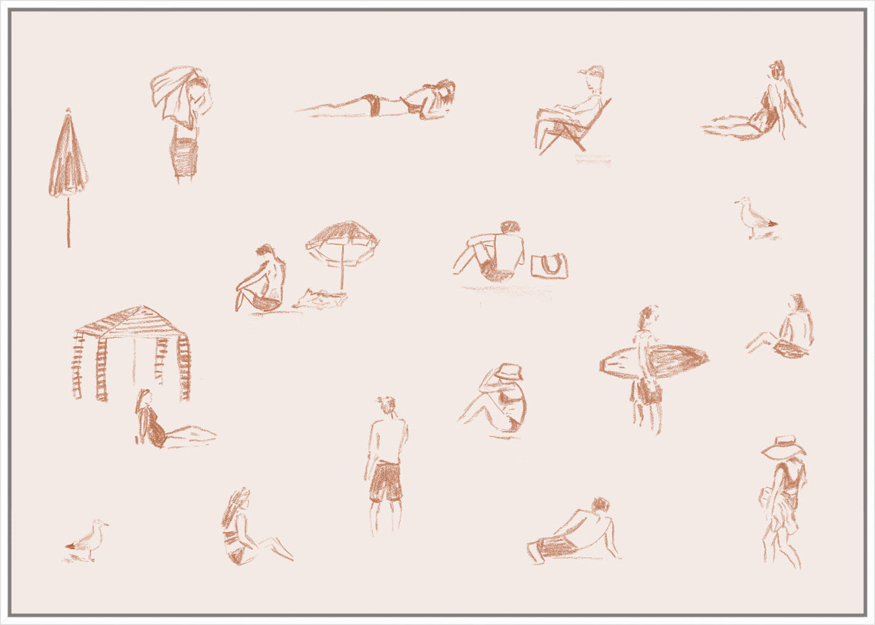 Blush Beach People (Landscape)