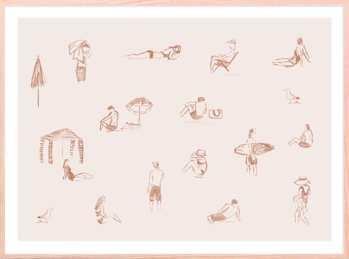 Blush Beach People (Landscape)